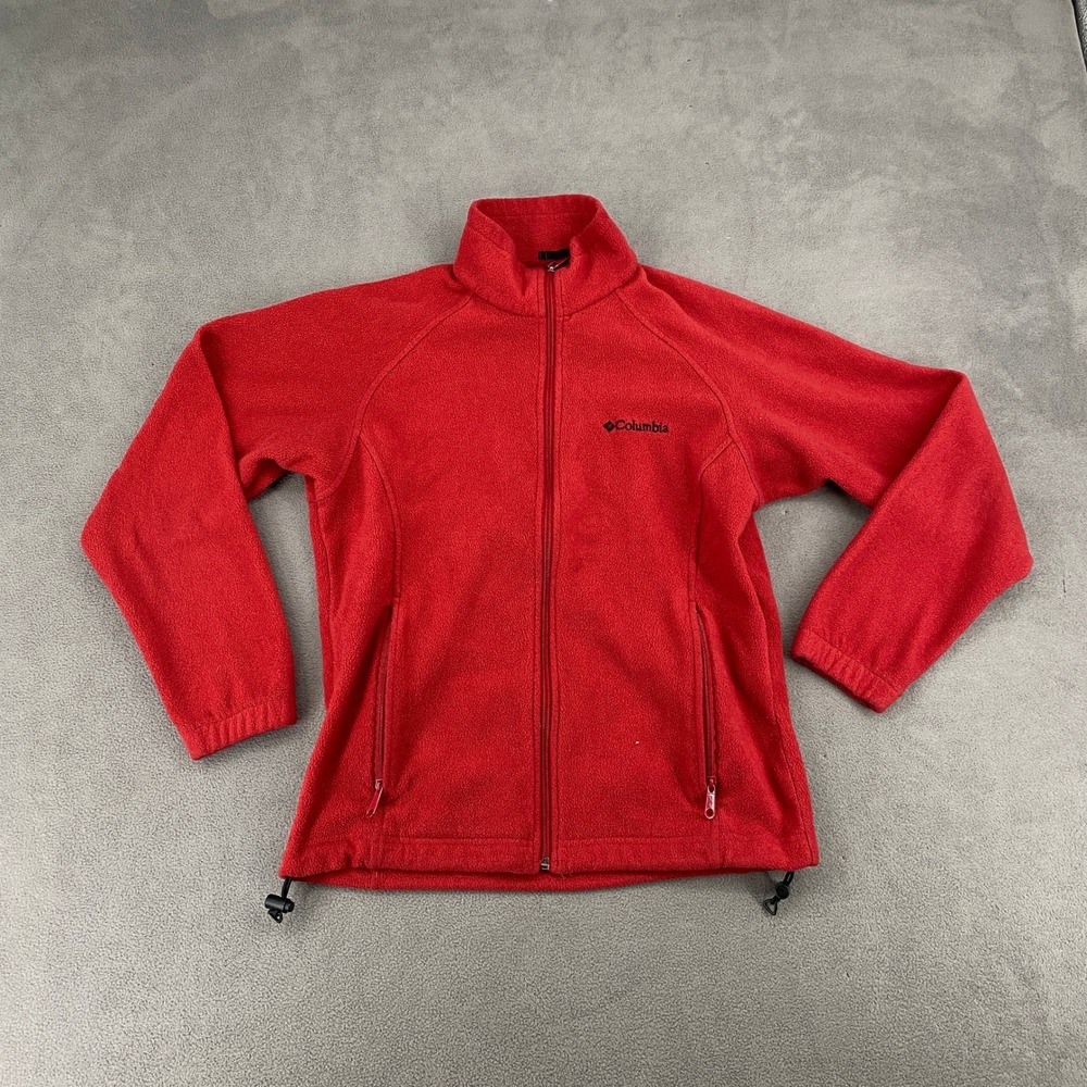 Columbia Benton Springs Red Full Zip Fleece Jacket Womens XL 6639